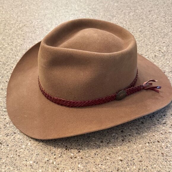 AKUBRA Outback Trading Co. Snowy River 1010 Vintage Pure Fur Felt Hat *NWOT* - Picture 13 of 13